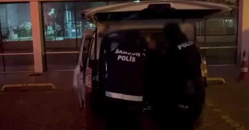 Yer: Samsun! Bir kişiyi darbedip polis aracına zarar veren 2 zanlı tutuklandı