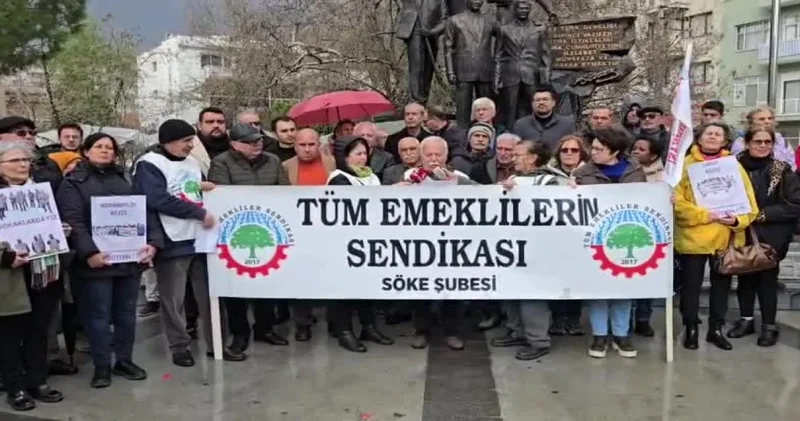 Emeklilerden Söke de eylem: Sadaka değil hakkımızı istiyoruz