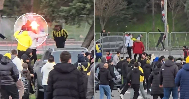Galatasaray Fenerbahçe derbisi öncesi ortalık karıştı: Taraftarlar arasında kavga çıktı!