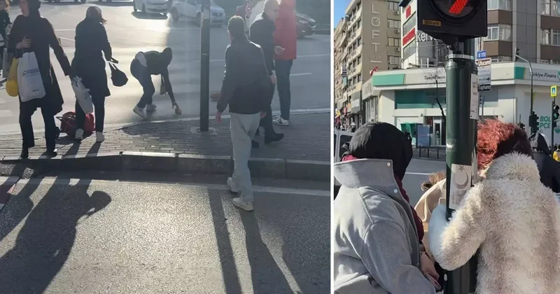 Bursa da lodos zor anlar yaşattı: Trafik lambasına tutundular