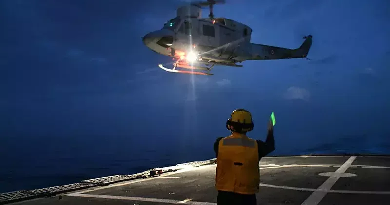 TCG Yıldırım fırkateyninden, Libya açıklarında eğitim faaliyeti