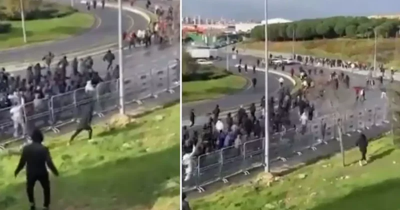 Süper Kupa finali öncesi Fenerbahçeli taraftarlar Galatasaraylıları kovaladı