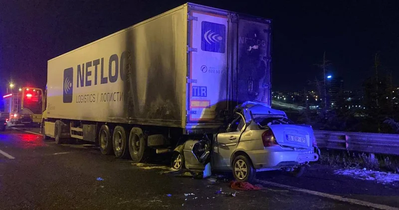 Ankara da feci kaza! TIR a arkadan çarpan sürücü olay yerinde can verdi