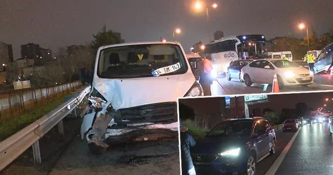 Ümraniye de zincirleme kaza: Trafik yoğunluğu oluştu