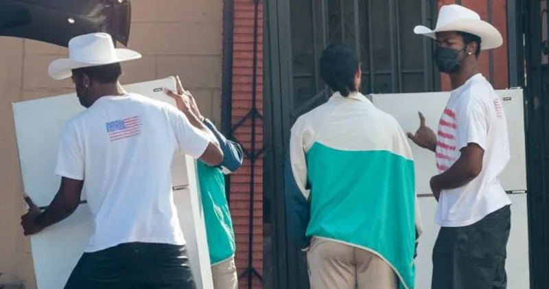 Grammy ödüllü şarkıcı Lil Nas X ikinci el buzdolabı alırken görüntülendi