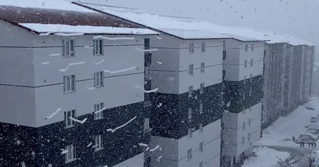 Bitlis te çatıdan caddeye düşen kar kütleleri görsel şölen sundu Bitlis Haberleri