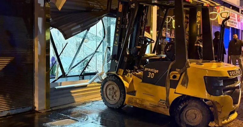 Kayseri haberleri: Ne testere ne levye ne de tornavida... Forkliftle kuyumcu soygunu SON DAKİKA HABER Son dakika haberleri