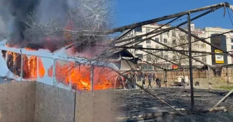 İftar çadırında korkutan yangın! Kullanılamaz hale geldi