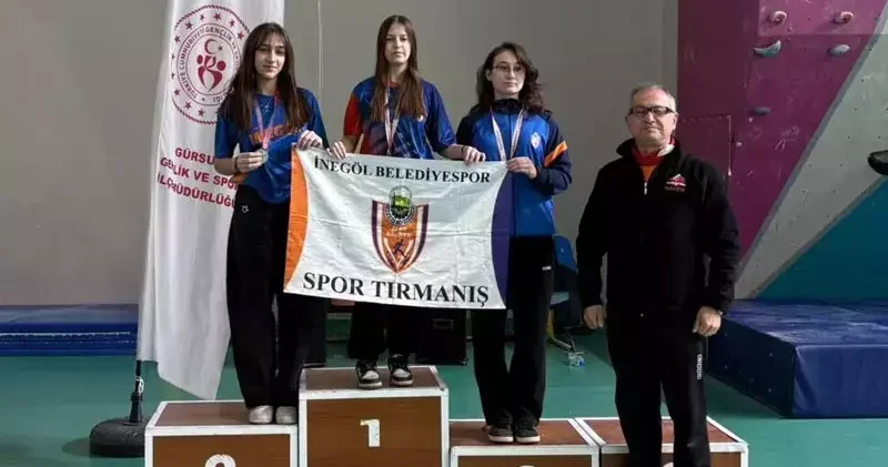 İnegöl Belediye Spor Kulübü sporcularından tırmanış müsabakalarında 14 madalya