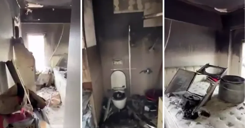 İstanbul da kurutma makinesi patladı, ev savaş alanına döndü