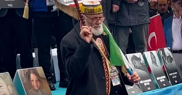 Yaşlı adam Filistin için bastonuyla meydana indi VİDEO İZLE