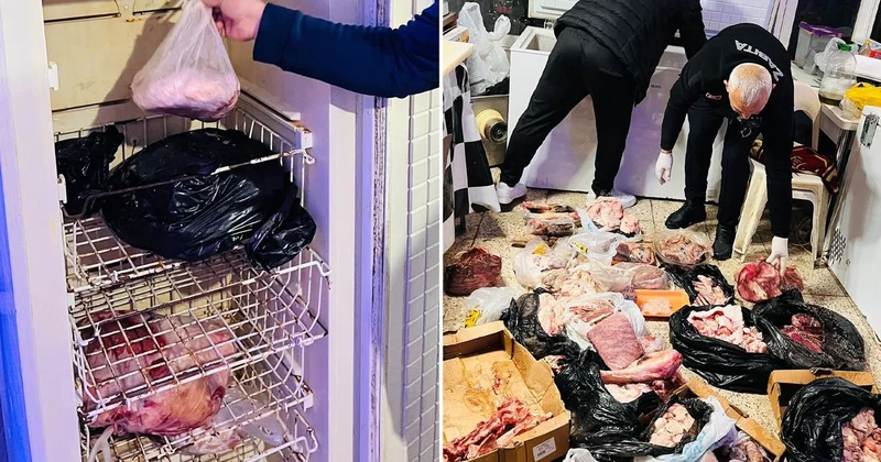 Kasapta mide bulandıran görüntüler! Hepsini vatandaşa yedireceklerdi