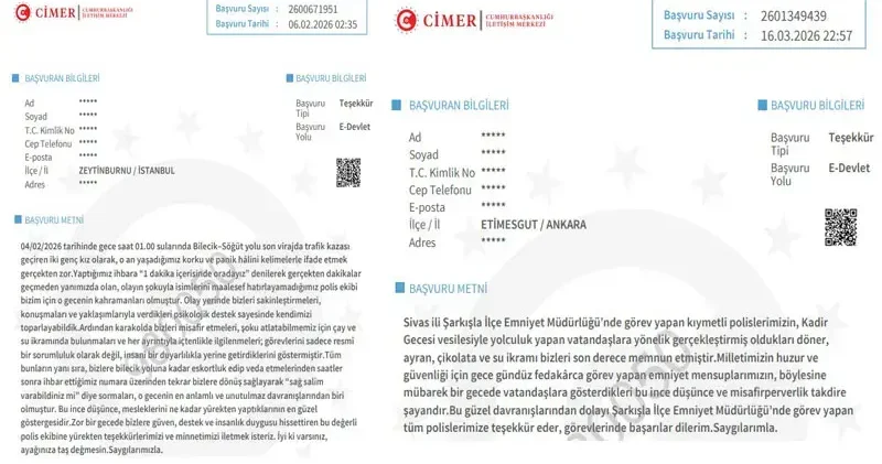 Vatandaşlardan Türk polisine binlerce teşekkür mektubu