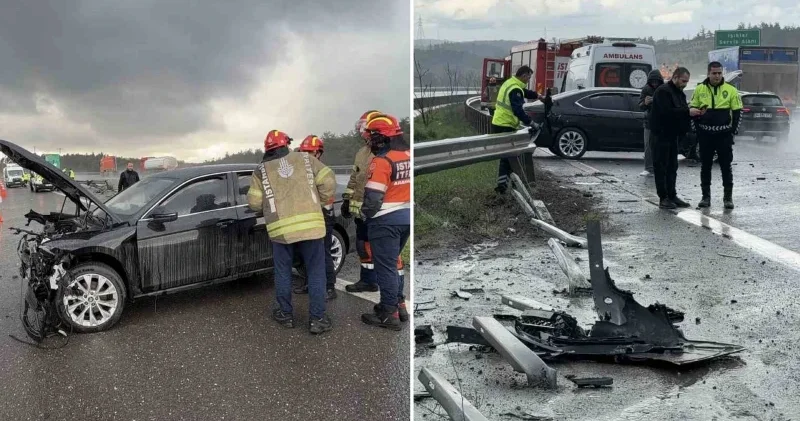 Kuzey Marmara Otoyolu’nda kaza: 3 araç birbirine girdi Gündem Haberleri