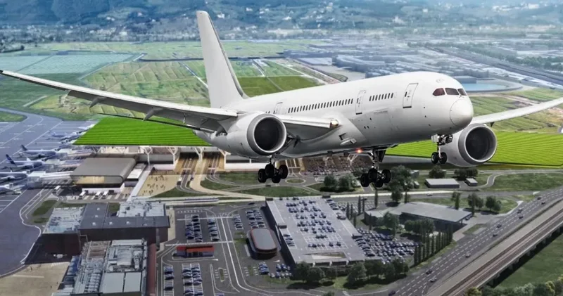 Havalimanı çatısına dev üzüm bağı kuruldu: Alt katta şarap yapacaklar