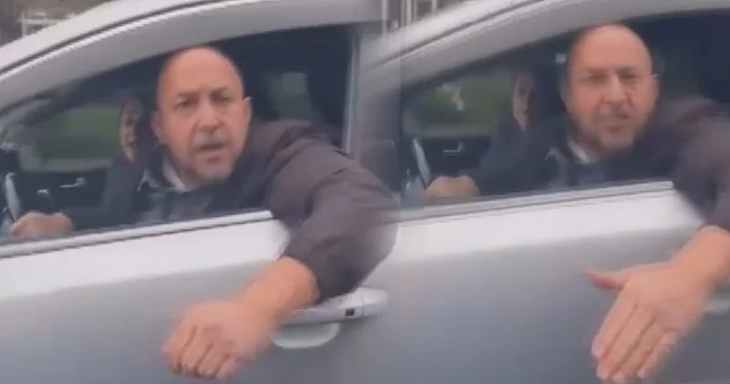 Yayaya yol verdiği için kadın sürücüye saldırdı: Trafik magandası araçtaki çocuğa aldırış etmedi