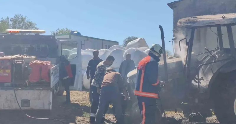 Keşan’da traktörde yangın