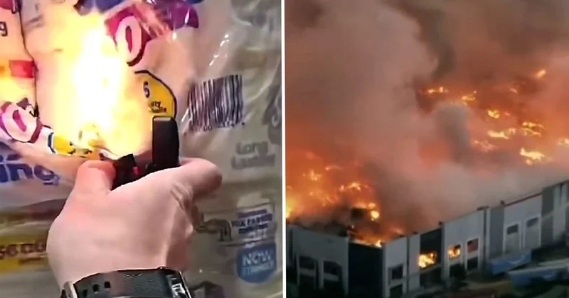 Maaşına KIzdı, dev depoyu yaktı: O anları sosyal medyada paylaştı