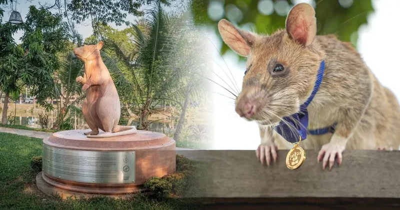 Keseli sıçana altın nişan verip heykelini diktiler