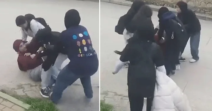 Bursa da akran zorbalığı kamerada