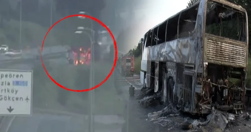 Tuzla da tur otobüsü yandı: İçinde 43 kişi vardı! Sözcü Gazetesi