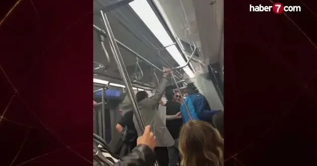 Şampiyonluk kutlaması sırasında metroda taraftarlar ve yolcular arasında kavga çıktı!