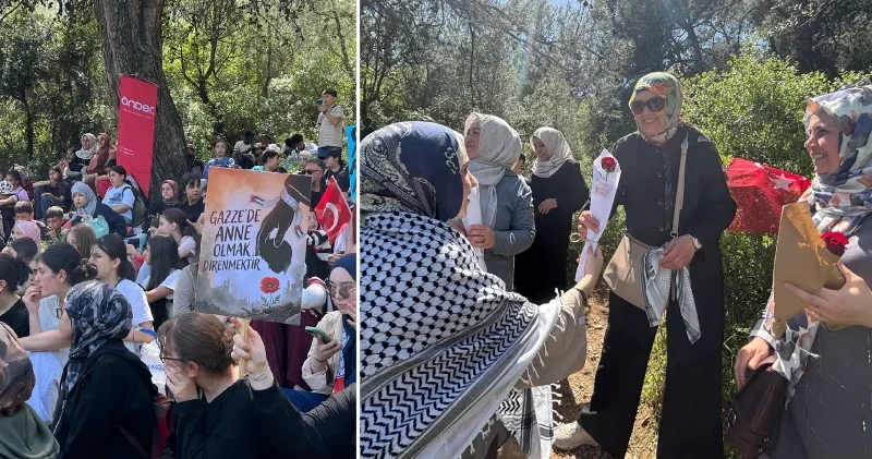 İzmir’de Gazzeli anneler için anlamlı yürüyüş: Bir anne direnir bir millet dirilir İzmir Haberleri