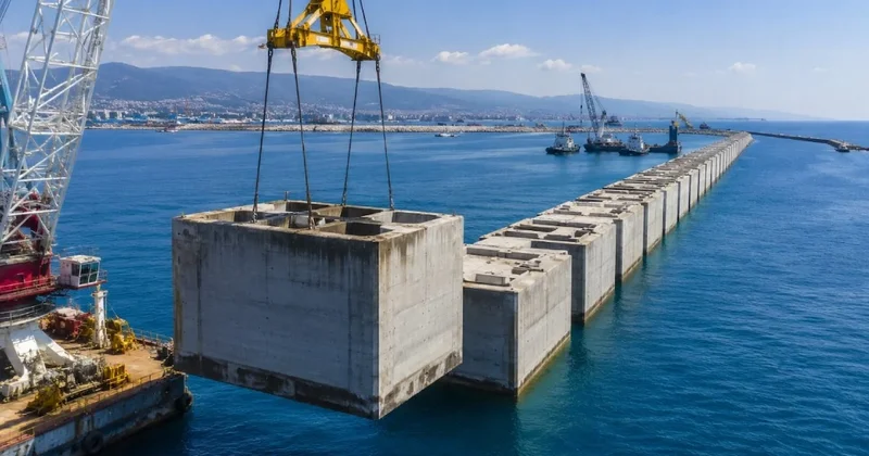 Akdeniz’in ortasına dev duvar kuruluyor: 33 metrelik dev beton bloklar tek tek yerleştirilecek Sözcü Gazetesi