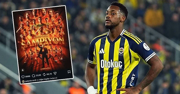 Jhon Duran dan Galatasaray ın şampiyonluk paylaşımına beğeni!
