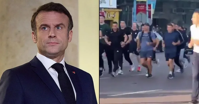 Fransa Cumhurbaşkanı Macron Mısır sokaklarında sabah koşusuna çıktı