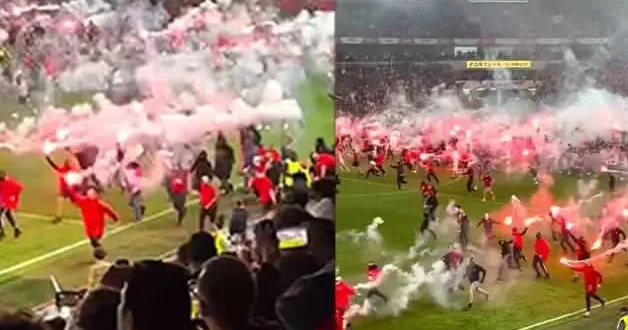 Çekya da tarihi derbi eşi benzeri görülmemiş olayla yarıda kaldı