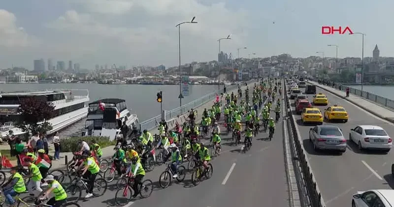 Gazze için yüzlerce kişi pedal çevirdi
