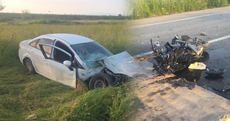 Savrulan otomobil direği devirdi, arkadan gelen motosiklet kurtulamadı! Sözcü Gazetesi
