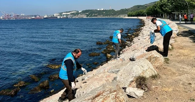 Dilovası nda Marmara Denizi için sahil temizliği yapıldı Kocaeli Haberleri