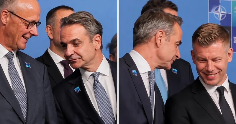 Yunan Başbakanı Miçotakis diğer liderleri koklarken kameralara yakalandı