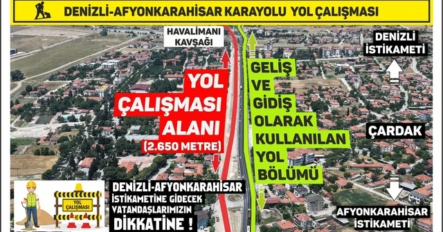 Denizli Afyonkarahisar Karayolundaki yol çalışması nedeniyle yolculuklar 1 saate kadar uzayabilir Denizli Haberleri Habertürk Yerel Haberler