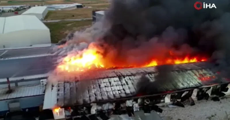 Afyonkarahisar daki fabrika yangınını söndürme çalışmaları sürüyor