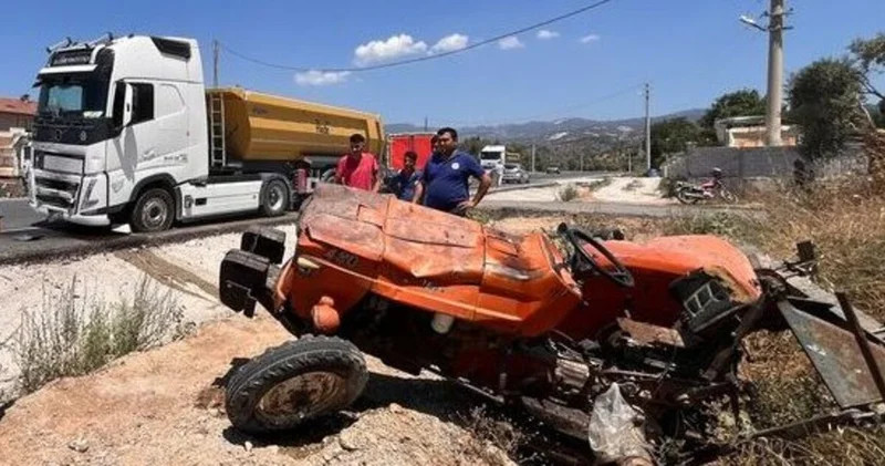 Milas ta TIR ile traktör çarpıştı: 2 ölü Son dakika haberleri