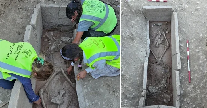 Aspendos ta 2 bin 400 yıllık güreşçi mezarı keşfedildi