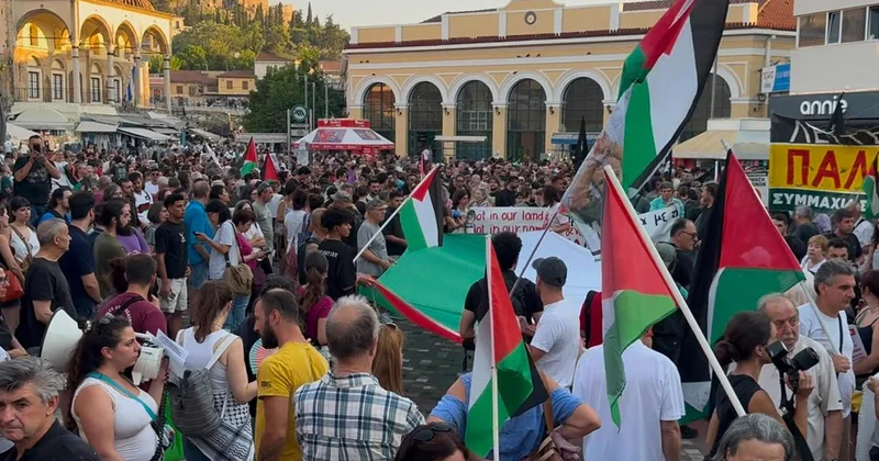 Yunanistan’da 106 farklı noktada Filistin’e Özgürlük mitingleri yapıldı