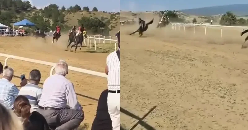 At yarışında korkunç an! Kafa kafaya çarpıştılar: 1 jokey yaralı 2 at öldü