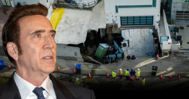 Nicolas Cage in evinin önü çöktü