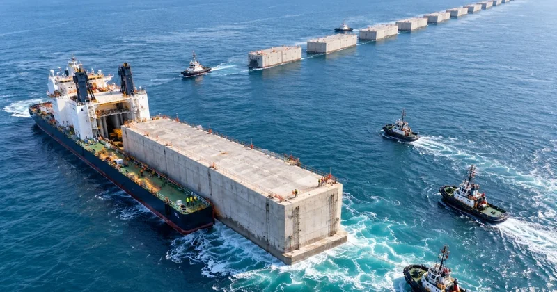 22 bin tonluk beton bloklar tek tek denize indirildi: Bittiğinde dünyada ilk olacak Sözcü Gazetesi