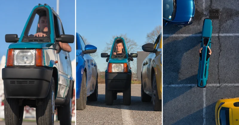 Dünyanın en dar otomobili görenleri şaşkına çevirdi! Sadece 50,20 cm