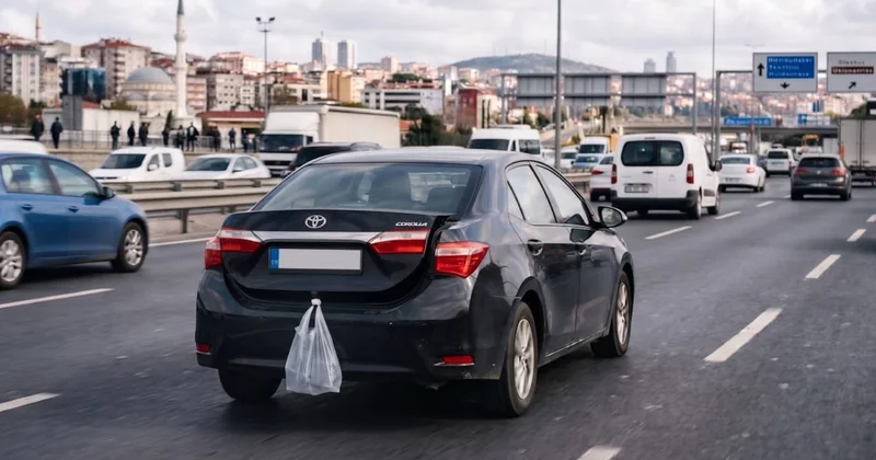 Trafikte arabanın bagajına asılmış beyaz poşet görürseniz hemen yavaşlayın Sözcü Gazetesi