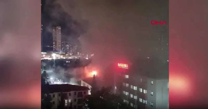 Kartal da hastane çatısında yangın
