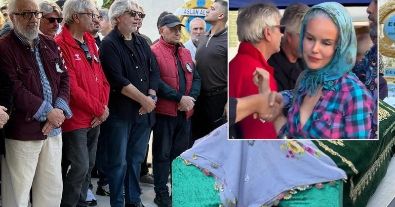 Usta ismin cenazesinde dekolte krizi! Başını örttü ama kıyafetine eleştiri yağdı