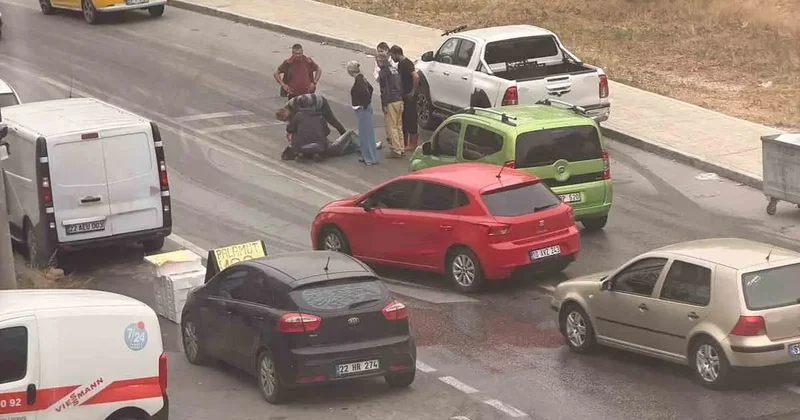 Edirne’de sis ve ıslak zemin scooter sürücüsünü düşürdü