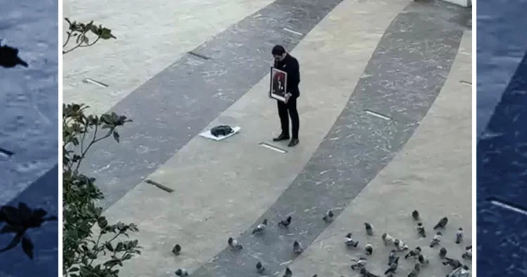 Saat 09.05 te tüyleri diken diken eden görüntü: Çevredekiler kayda aldı