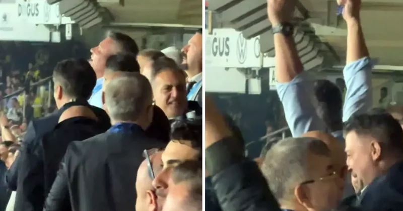 Sadettin Saran ın tribünlerle birlikte coştuğu anlar